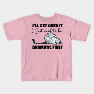 cute funny cat sleeping on her back being dramatic Kids T-Shirt